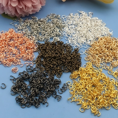 Anellini Aperti in Ferro per Creazione Gioielli DIY Connettori per Bracciali e Collane Dimensioni Multiple Colori Metallici
