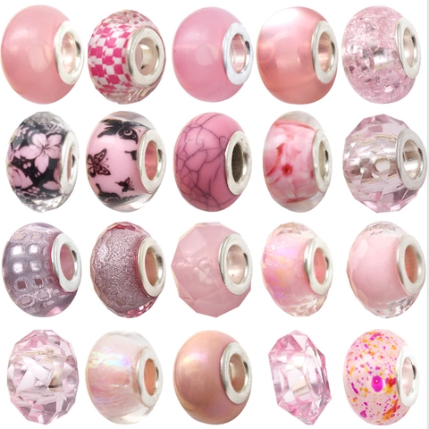Perline in Resina a Foro Grande Serie Rosa Ciondoli Fai Da Te Creazione Gioielli Motivo Floreale per Bracciale Donna Ragazza