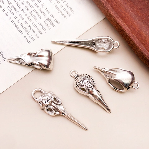 Vintage Zinc Alloy Bird Skull Pendants Gothic Animal Head Charms For Jewelry Making DIY Necklace Bracelet Accessories
