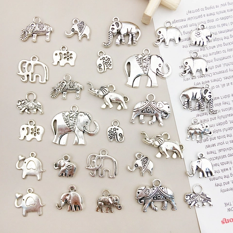 Ciondoli in Lega di Argento Antico a Forma di Elefante per Bracciali e Collane Fai da Te Componenti per Gioielli Artigianato
