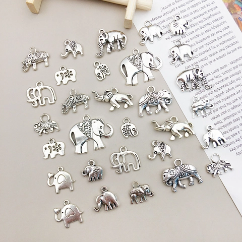 Ciondoli in Lega di Argento Antico a Forma di Elefante per Bracciali e Collane Fai da Te Componenti per Gioielli Artigianato