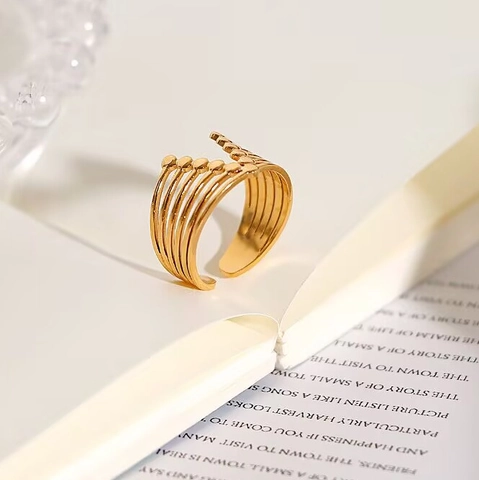 Anillos Abiertos de Acero Inoxidable Minimalistas para Mujer Anillo Ajustable Forma de Corazón Concha Serpiente Joyería de Moda