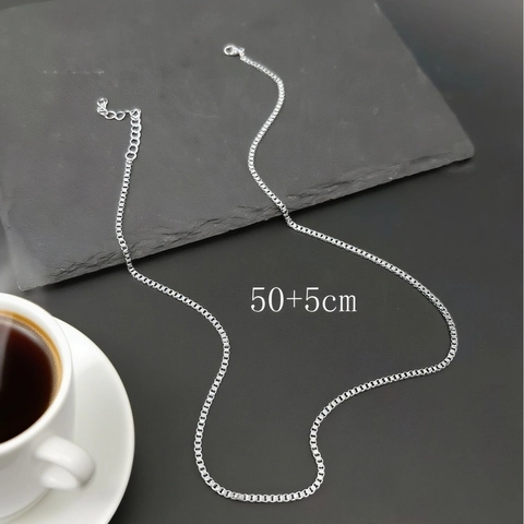 Minimalist Stainless Steel Box Chain Necklace For Men Women Gold Silver Electroplated Geometric Collar Chain Jewelry Gift