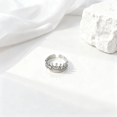 Anillo Abierto de Acero Inoxidable Bohemio para Mujer Ajustable Corona Pluma Trébol Números Romanos Oro Plata Chapado Joyería de Moda Vintage
