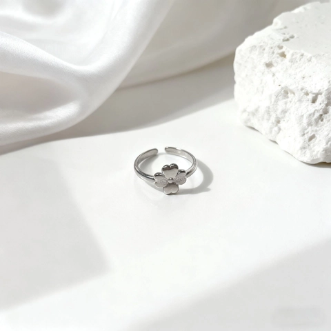 Anillos Abiertos De Acero Inoxidable Para Mujer De Lujo Minimalista Ajustable Serpiente Trébol Hoja Patrón Geométrico Anillos Para Dedos Joyas De Moda