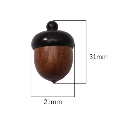 Acorn Shape Wood Pendant Hollow Storage Box Sandalwood Pinecone Pendant For DIY Jewelry Making Necklace Keychain Accessories