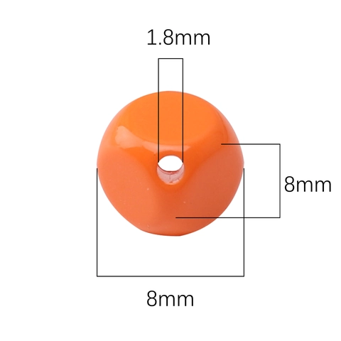 Acrylic Cube Beads With Hole Rounded Square Loose Beads For DIY Bracelet Necklace Phone Chain Jewelry Making Accessories
