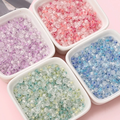 Abacus Ice Frosted Chameleon Glass Rice Beads For DIY Jewelry Accessories Handmade Bracelet Necklace Making Material Bulk