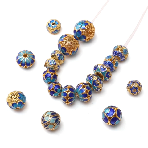 Perline in Lega Vintage Cloisonne Stile Etnico Smalto Perline Distanziatrici Per Gioielli Fai da Te Braccialetto Collana