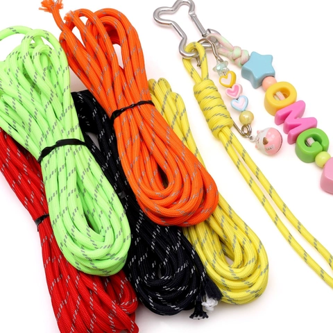 Cordón de Poliéster Paracord Reflectante Para Fabricación de Joyas DIY Pulsera Collar Cuerda Tejida Material de Artesanía