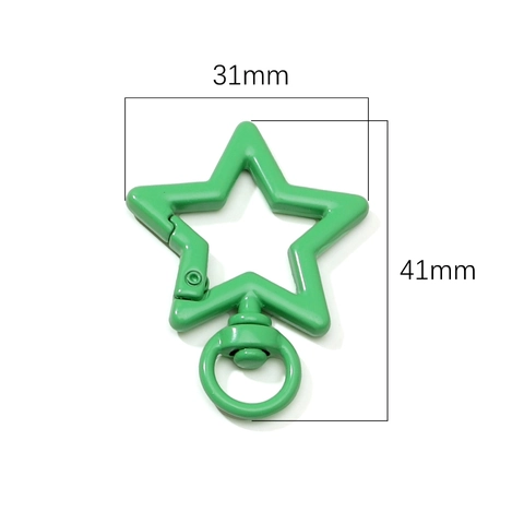 Geverfde Legering Ster Hart Vorm Karabijnsluiting Clip Kleurrijke Sleutelhanger Tas Bedels Connectoren DIY Sieraden Maken Accessoires