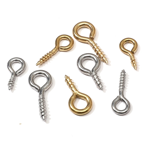 Stainless Steel Eye Screws Jewelry Making Findings Gold Silver Plated Small Eye Pin Screws For DIY Earring Pendant Crafts