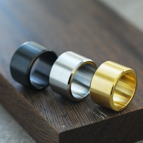 Hip Hop Titanium Steel Wide Band Ring For Men Brushed Matte Finish Polished Edge Punk Rock Biker Minimalist Jewelry Gift