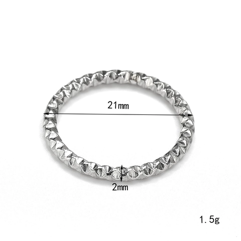 Minimalist Titanium Steel Diamond Cut Band Ring Sparkling Star Faceted Non Fading Finger Jewelry For Women Daily Accessory