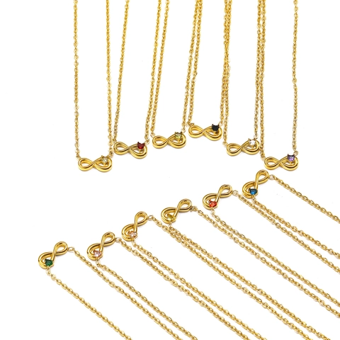 Mode Unendlichkeit Herz Anhänger Halskette Titanstahl Zirkonia Eingelegt Schlüsselbein Kette Schmuck Für Damen Valentinstag Geschenk
