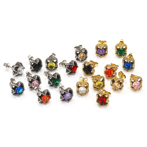 Fashion Titanium Steel Rhinestone Stud Earrings Niche Minimalist Retro Single Earring For Women Men Unisex Jewelry