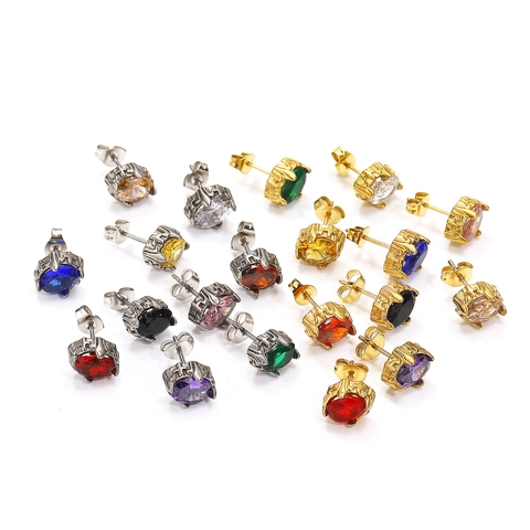 Vintage Edelstahl Kreuz Ohrstecker Für Herren Damen Minimalistisch Strass Eingelegt Gothic Punk Stil Einzelner Ohrring Schmuck