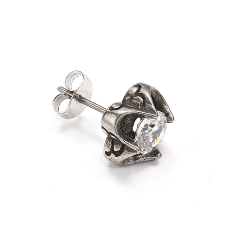 Fashion Titanium Steel Rhinestone Stud Earrings Niche Minimalist Retro Single Earring For Women Men Unisex Jewelry