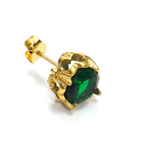 Boucles d'oreilles Clous en Acier Titane Zircone Vintage pour Femmes Hommes Boucles d'oreilles Pierres Précieuses Colorées Bijoux Mode