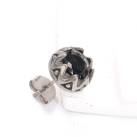 Retro Runde Zirkonia Lotus Basis Titan Stahl Ohrstecker Vintage Mode Unisex Schmuck Accessoire Für Den Alltag
