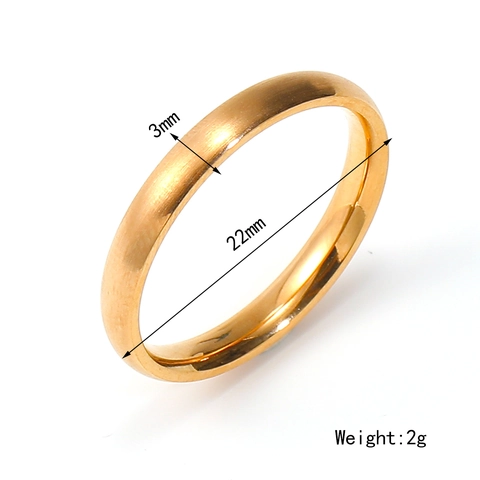 Anillo Minimalista De Acero Inoxidable Con Superficie Cepillada Para Mujer Bañado En Oro De 18K Banda Elegante Sencilla Joyería Versátil Para Diario