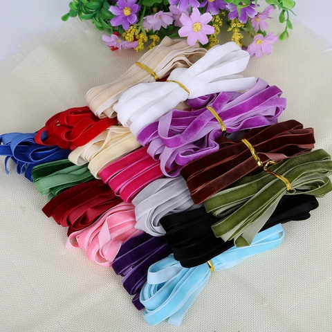 Woven Velvet Ribbon For DIY Crafts Gift Wrapping Bow Making Clothing Accessories Home Decor Soft Solid Color Textile Supply