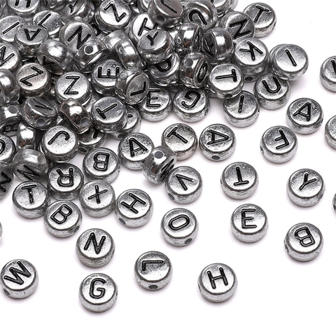Acrylic Alphabet Letter Flat Round Beads For DIY Handmade Bracelet Necklace Jewelry Making Minimalist Craft Accessory