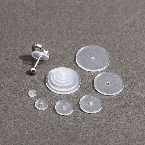 Clear Silicone Piercing Disc Spacers For Earring Stabilizing Anti Hyperplasia Healing Pads Transparent Earring Accessories