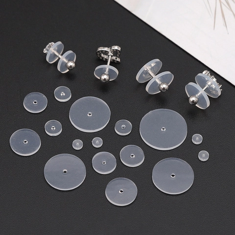 Clear Silicone Piercing Disc Spacers For Earring Stabilizing Anti Hyperplasia Healing Pads Transparent Earring Accessories