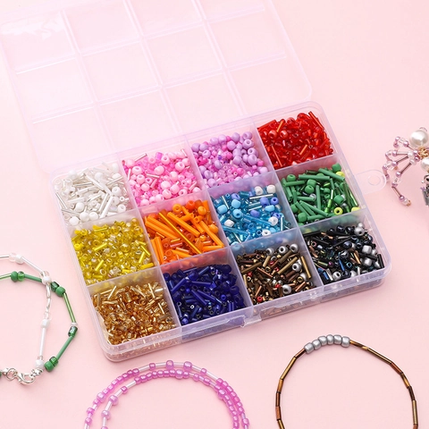 Mixed Color Glass Seed Beads Kit DIY Jewelry Making Bugle Beads For Bracelet Necklace Handcraft Material Package