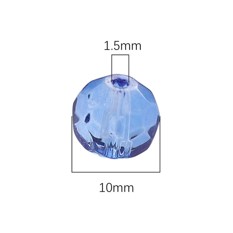 Perles de Terre en Verre Translucide Glacé 10mm Perles Rondes Multifacettes pour Bracelet DIY Collier Chaîne de Téléphone Bijoux
