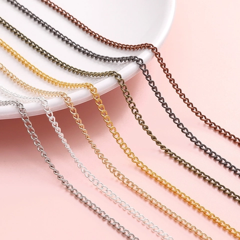 IJzeren Schakelketting Met Koperen Plating DIY Sieraden Maken Onafgewerkte Schakelketting Voor Kettingen Armbanden Verlenging