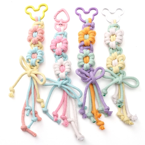 Braided Cotton Cord For DIY Handmade Crafts Keychain Accessories Colorful Cored Cotton Rope Jewelry Making Supplies Single Color Decoration