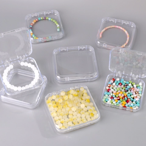 Transparente Aufbewahrungsbox Aus Kunststoff Mit Klappdeckel Staubdicht Feuchtigkeitsbeständig Schmuckperlen Etui Kleiner Großer Organizer