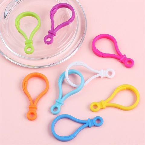 Crochets à Mousqueton en Acrylique Forme d'Ampoule pour Porte-clés Bijoux DIY Fermoirs Mousquetons en Plastique Coloré Matériel Artisanal