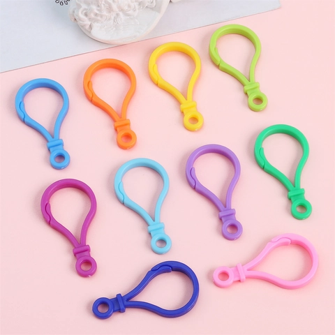 Fermoirs Mousquetons en Acrylique Multicolore Crochets Forme Ampoule pour DIY Bijoux Porte-Clés Artisanat 25x47mm