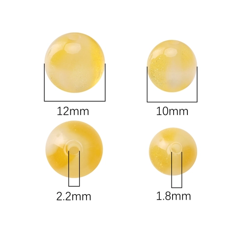 Resin Moon Falling Stars Variable Light Round Loose Beads Round Beads Cat Eye Glitter Beads For DIY Jewelry Making