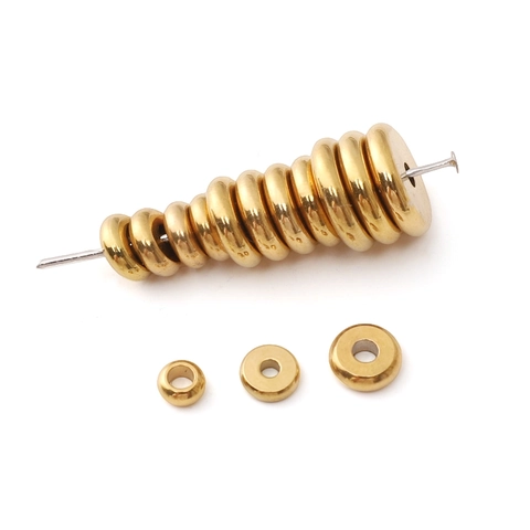 Stainless Steel Flat Round Spacer Beads DIY Jewelry Making Material Gold Silver Color Metal Spacer For Bracelet Earrings