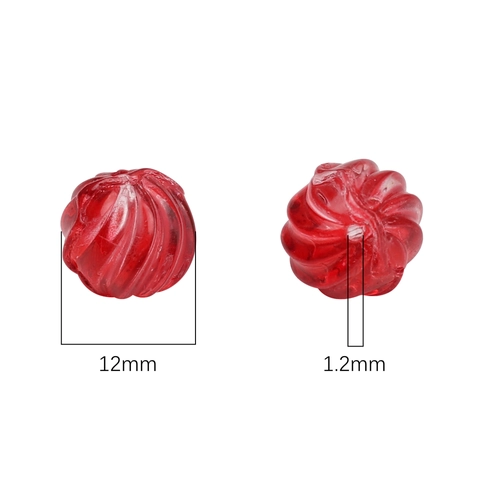Translucent Glass Ribbed Spiral Beads For Jewelry Making Colorful Pumpkin Shape Loose Beads For DIY Craft Necklace Bracelet