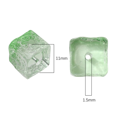 Embossed Flower Glass Cube Beads Transparent Magic Cube Square Loose Beads For DIY Bracelet Necklace Jewelry Making Crafts