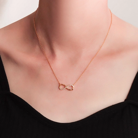 Elegante S925 Sterlingsilber Unendlichkeit Anhänger Halskette Für Damen Zirkonia Eingelegt Möbiusband Kette Modeschmuck Geschenk