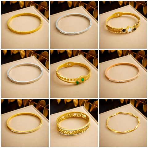 Edelstahl Magnetarmband Für Damen Gold Silber Plattiert Zirkonia Blume Bienenstock Herz Böser Blick Muster Modeschmuck