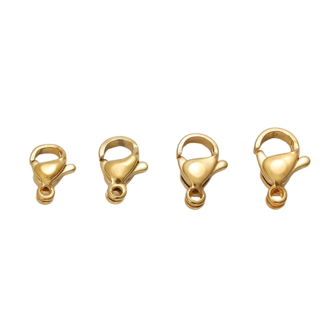 Stainless Steel Gold Plated Lobster Clasps Jewelry Findings Connectors For DIY Necklace Bracelet Handcrafted High Gloss