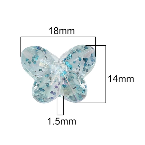 Acrylic Butterfly Loose Beads Aurora Glitter Multi-Faceted Beads For DIY Handmade Jewelry Bracelet Necklace Making Craft Accessories