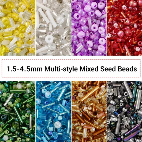 Mixed Colors Shapes Glass Seed Beads Bugle Beads For DIY Jewelry Making Necklaces Bracelets Earrings Crafting Loose Beads