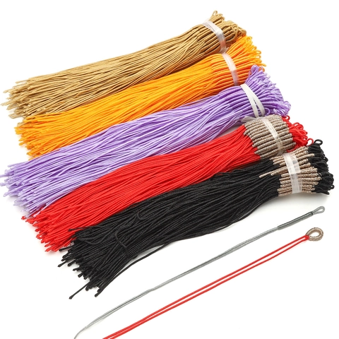 Handmade Braided Cord Loops With Gold Wire Wrapping For DIY Bracelet Necklace Making Jewelry Findings Craft Accessory Cord