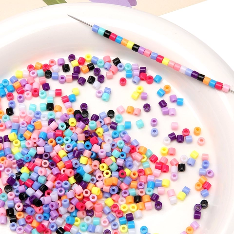 4mm Acryl Einfarbige Zylindrische Röhrenperlen Für DIY Schmuckherstellung Gemischte Lose Zwischenperlen Armband Halskette Ohrring Zubehör