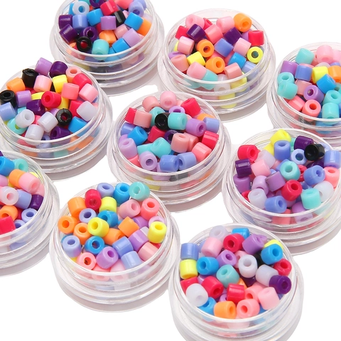 Colorful Acrylic Cylinder Tube Beads For DIY Jewelry Making Bracelet Earring Handmade Craft Accessories Mixed Colors
