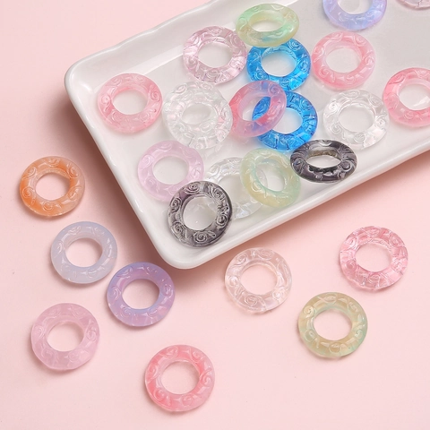 25mm Glass Cloud Pattern Relief Round Ring Pendants For DIY Handmade Jewelry Making Necklace Bracelet Connector Accessories