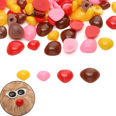 Acrylic Triangular Doll Noses Heart Shape DIY Plush Toy Bear Accessories For Handicrafts Crafting Multi Color Parts